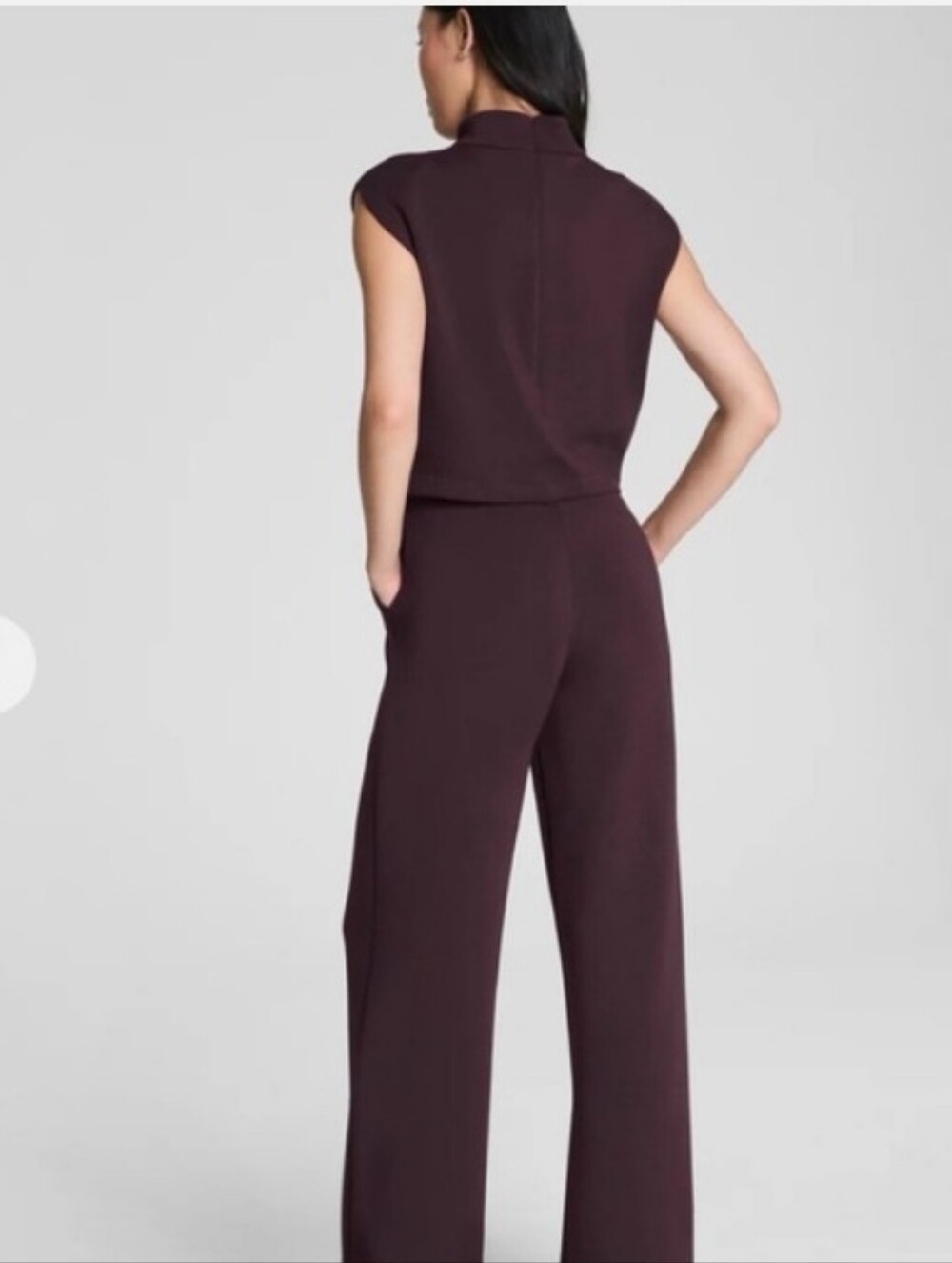 NWT SPANX air essentials sleeveless mockneck jumpsuit - Picture 2 of 10